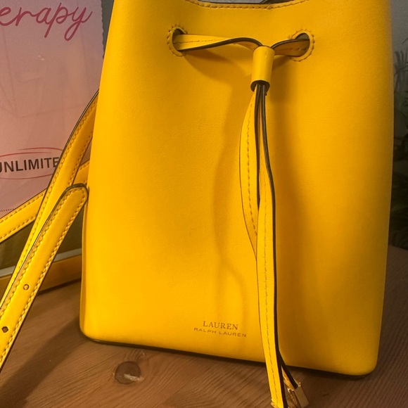 Lauren Ralph Lauren Dryden Debby II Mini Leather Drawstring Bag - Picture 14 of 17